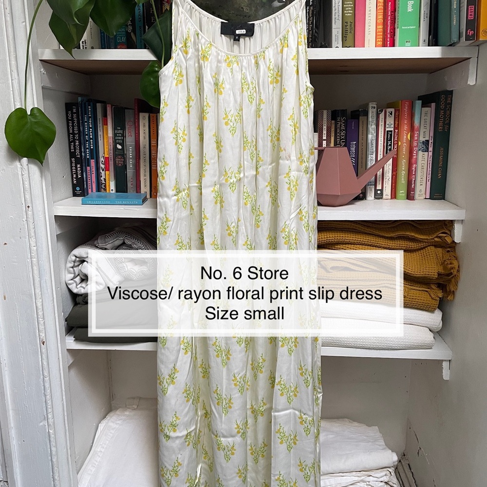 No. 6 Floral Print Slip Dress - White and Yellow